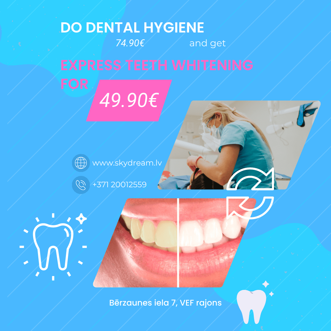 right after dental hygiene, get your teeth whitened by an EXPRESS tooth whitening treatment for 49.90 €