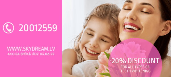 -20% discount on all types of teeth whitening